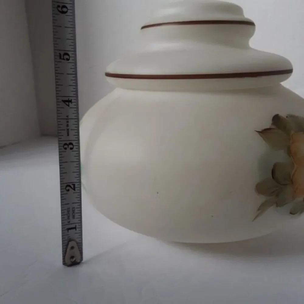 Vintage Hand Painted Rose Cottagecore Decor Jar